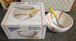 Boston Warehouse Baseball Chip Dip Bowl & Spreader 2006 New In Box Never Used. Fixed Price $17.55.