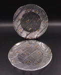 Set Of 2 Ivv Italy Ice Salad Plates Hand Decorated 10K Gold Gilt Vintage Mcm. Fixed Price $25.49.