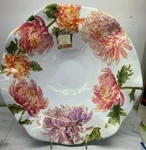 Melamine Salad Serving Bowl Peony Flower Pink 15" Nicole Miller New Nwt. Fixed Price $24.96.