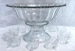 Indiana Glass #7115 Colonial Panel Punch Bowl, Stand & 12 Cups Vintage L2825. Fixed Price $349.99.