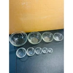 Pampered Chef Clear Glass Nesting Mixing And Prep Bowls Set Of 9. Fixed Price $16.99.