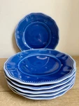 Le Cadeaux Melamine Maroccan Blue 9" Dinner Plates Scalloped Edge Set Of 6. Fixed Price $39.95.