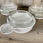 Corning Ware "grab It" Bowls P-150-B W/ Pyrex P-150-C Glass Lids Set Of 3 Guc. Fixed Price $47.17.
