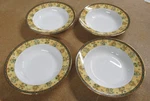 4 Wedgwood Bone China Made England India Flat Rim Soup Bowls 1/8". Fixed Price $160.00.