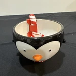 2007 Hallmark Penguin Treat Bowl W/ Spoon - Candy Cane New 4" X 4.75". Fixed Price $10.00.