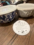 2 New Golden Rabbit Prep Bowls Enamelware Cobalt Swirl With Lids 3 & 4 Cup. Fixed Price $20.00.