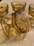 4 Pc Vtg Anchor Hocking Amber Gold Glass Pedestal Dessert Ice Cream Cups Bowls. Fixed Price $14.95.