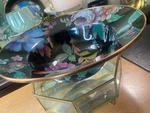 Mackenzie Childs Flower Market Black Enamel 11.5" Serving Bowl. Fixed Price $68.00.