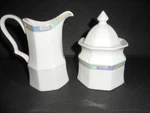 Vintage Christopher Stuart Y0002 Southwest Fine China Creamer & Sugar Bowl/lid. Fixed Price $34.00.