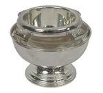 Sambonet Italy Silverplated Steel Caviar Bowl/server Glass Bowls Insert Elegant. Fixed Price $125.00.