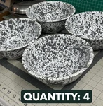 New 4-PACK Lot Crow Canyon Enamelware 8" Serving Bowl Marble Style Gray D18GYM. Fixed Price $86.59.