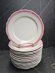 Vintage Homer Laughlin 9 " Round Restaurant Ware Plates Pink Scallop Edge. Fixed Price $12.99.
