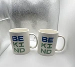Room Essentials Stoneware Be Kind Mugs Set Of 2 Microwave & Dishwasher Safe Nib. Fixed Price $25.00.