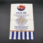 Mud Pie Crab Dip Recipe Kitchen Towel Blue Stripe Nautical New Old Stock Nos. Fixed Price $12.98.