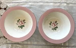 2 Homer Laughlin Lifetime China Pink Rose 9" Round Vegetable Bowls Great Shape!. Fixed Price $21.99.