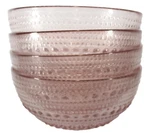 Fortessa Jupiter Beaded Hobnail Glass 5" Cereal Bowl Set Of 4 Pink. Fixed Price $14.99.