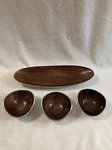 Simply Designz Organic Serveware Set Of 3 Nut Bowls & Large Serving. Fixed Price $25.95.