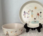 Pillowfort Target Multicolor Playground Kids Dinnerware Melamine Plate & Bowl. Fixed Price $15.95.