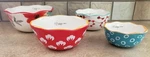 Pioneer Woman Ree Drummond Measuring Bowls Cups Set Of 4 Floral Ceramic Euc. Fixed Price $14.00.