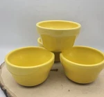 4 Genuine Homer Laughlin Yellow Custard Bowls Oz, Lead Free Heavy. Fixed Price $12.99.