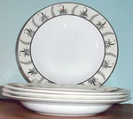 Martha Stewart Wedgwood Meadow Silver Soup Pasta Bowl 4 Piece Set 9" England New. Fixed Price $68.90.