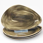 Set Of Steelite International Craft Brown Oval Organic Triangular Plates 14.5. Fixed Price $275.00.