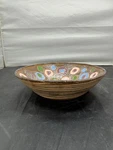 Lisa Quinn Nh Studio Art Pottery Bowl 9" Signed - Multicolor Dot Stoneware. Fixed Price $71.25.