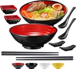 Unbreakable Ramen Bowl Set With Chopsticks And Spoon: 2 Large Japanese Style Mel. Fixed Price $96.42.
