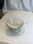 Princess House Heritage 429 Crystal Condiment Serving Bowl Underplate Spoon. Fixed Price $17.25.