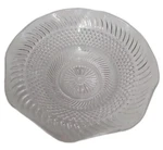 Set Of 3 Swirl Diamond Point Design Clear Glass Serving Bowl Scalloped Rim. Fixed Price $19.95.