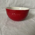 Staub Ceramic Bowl Cherry Red Large 6.5 Diameter Mixing Serving Country Kitchen. Fixed Price $15.95.