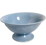 Laura Ashley Lifestyles Rosemoor Blue Pedestal Bowl Compote Centerpiece 10" X 5". Fixed Price $31.23.
