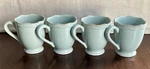 Lenox China French Perle Bead Ice Blue Mugs - Set Of Four N/o. Fixed Price $28.00.
