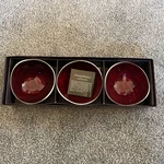 Simply Designz Organic Collection 5" Nut Bowls Set Of 3 Ruby Red. Fixed Price $35.00.