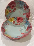 Pioneer Woman Set Of Open Box New Fancy Flourish Aqua Scalloped Pasta Bowl Htf. Fixed Price $21.99.