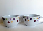 Pampered Chef Simple Additions Polka Dot Soup Mugs Set 2 Coffee Cups Bowls. Fixed Price $19.99.