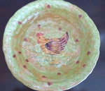 Crate & Barrel Italian La Ceramica Vbc Rooster Pasta Bowl Green, Orange. Fixed Price $65.99.