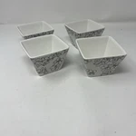 Ciroa Simple Serve Square 4 Mini Bowl Set Black White Floral. Fixed Price $27.49.