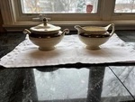 Eggshell Nautilus Vintage Rare-creamer Sugar Set W/lid-navy Gold Pattern. Fixed Price $10.00.