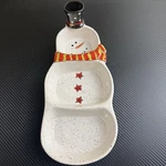 Grasslands Road Ceramic Snowman Christmas Serving Piece Platter Dishwasher Safe. Fixed Price $29.80.