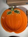 Pampered Chef Simple Additions Orange Pumpkin Dish #2082 Nib Nob. Fixed Price $24.00.