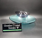 Orrefors Home 7" Amethyst & 13" Aqua Tilted Display Bowls Excellent Contemporary. Fixed Price $62.88.