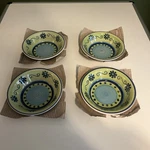 Mulberry Home Collection Green Blue Floral Swirl 8.5 Pasta Soup Bowl Set Of 4. Fixed Price $34.99.
