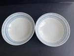 2 Pcs 8" Soup Bowls - Cobalt Blue Chevron Ellen Degeneres By Royal Doulton. Fixed Price $35.55.