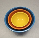 Set Of 3 Oggi Melamine Mixing Bowls Blue Orange Yellow Dishwasher Safe Nesting. Fixed Price $23.96.