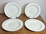Wedgwood Vera Wang Grosgrain 9" Rim Soup Bowls (4) Platinum Accents. Fixed Price $50.00.
