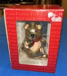 Fitz Floyd Glass Teddy Bear With Candy Cane Christmas Ornament In Box. Fixed Price $19.99.