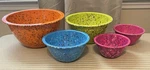 Zak! Designs Confetti Melamine Nesting Bowls Set Of 5 Orange Green Blue Pink. Fixed Price $90.00.