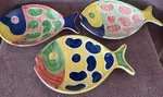 Ceramica Arte Bello Mexico -set Of 3 Fish Dish Bowl Appetizers Candy. Fixed Price $16.00.