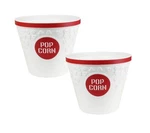 Hutzler Popcorn Buckets, Set Of 2, Red. Fixed Price $51.70.